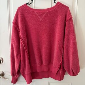 American Eagle Outfitters Oversized Raspberry Crew Neck Sweater